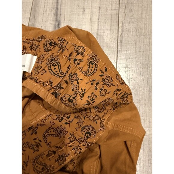 Anthropologie Malin Paperbag Utility Pants 100% Cotton Mustard Golden Yellow Sm - Picture 8 of 9